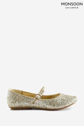 Monsoon Gold Stardust Ballerina Shoes (Q97311) | £23 - £27