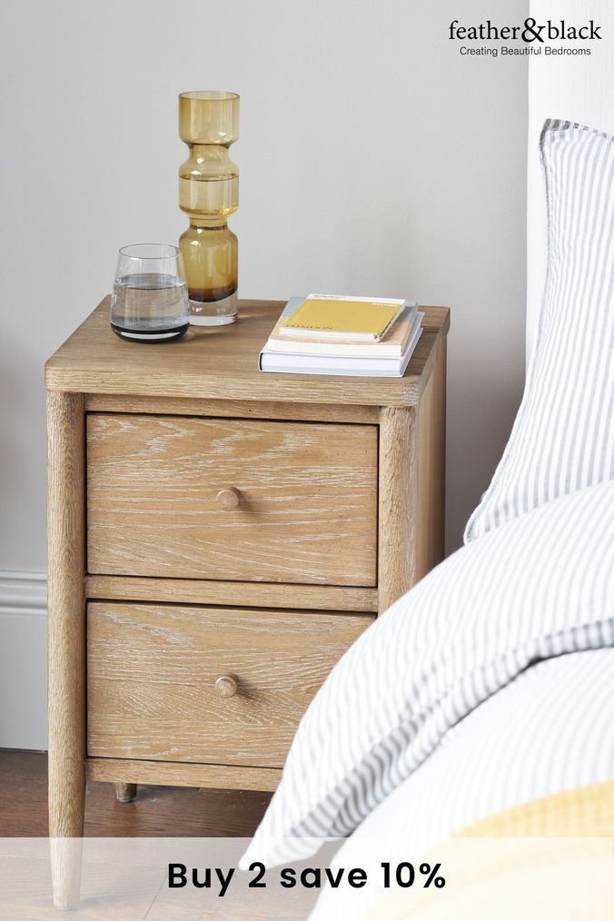 Feather and black bedside deals tables