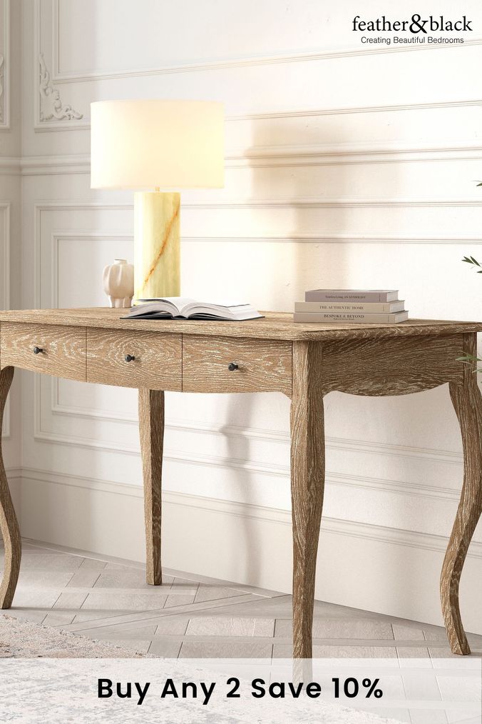 Feather and black dressing table sale