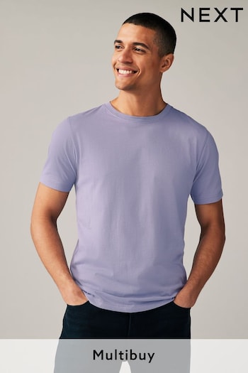 Purple Lilac Slim Fit Essential Crew Neck T-Shirt (Q97357) | £8
