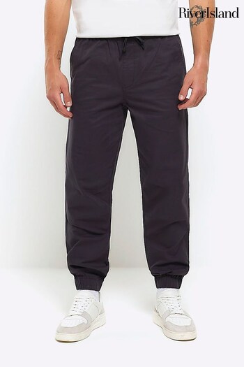 River Island Grey Slim Fit Pull On Trousers (Q97414) | £35