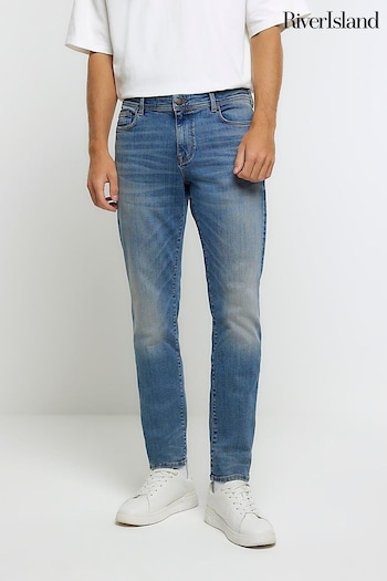 River Island Blue Skinny Fit Jeans knot (Q97459) | £40