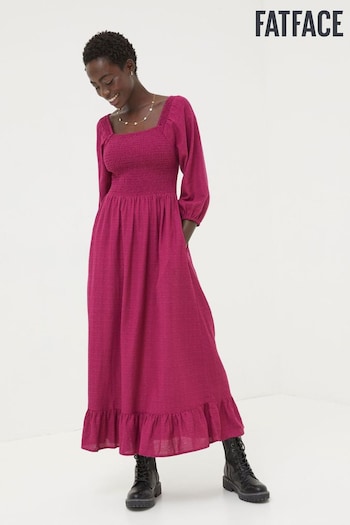 FatFace Red/Pink Adele Midi Dress (Q97474) | £69