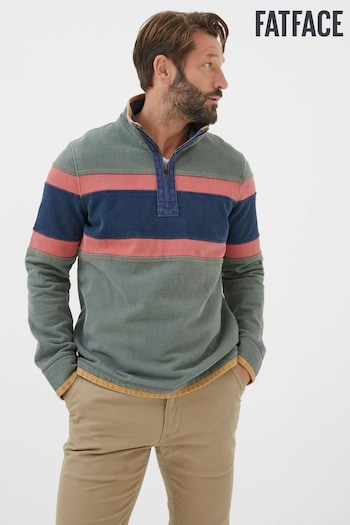 FatFace Green Airlie Chest Stripe Sweatshirt (Q97492) | £60