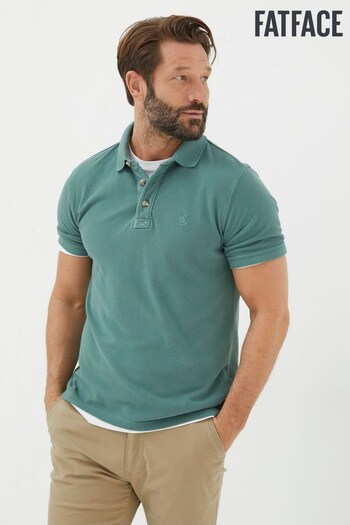 FatFace Green Pique Polo Shirt (Q97497) | £29.50