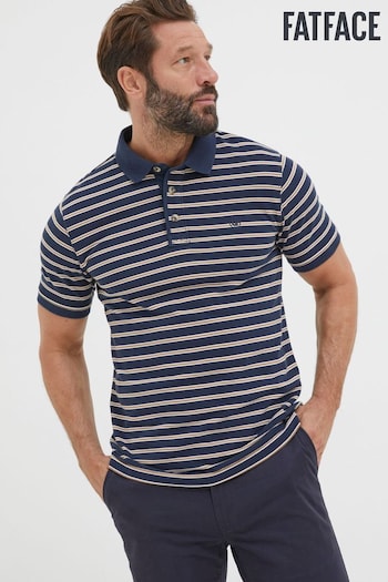 FatFace Blue Organic Stripe Polo Shirt (Q97513) | £35