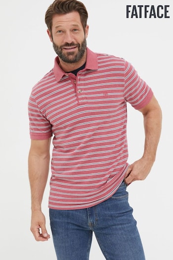 FatFace Pink Organic Stripe Polo Shirt (Q97514) | £35