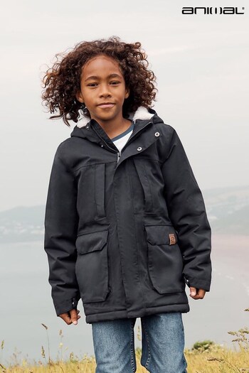 Animal Kids Whitsand Sherpa Black Jacket (Q97540) | £90