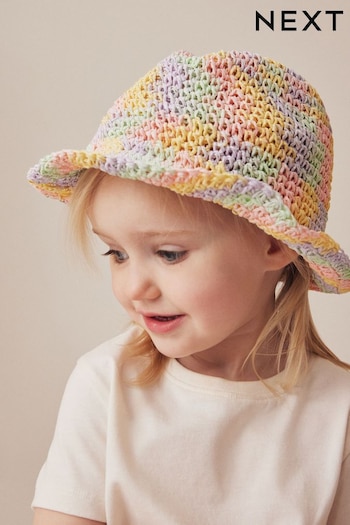Multi Pastel Straw Trilby Hat (3mths-10yrs) (Q97546) | £9 - £11