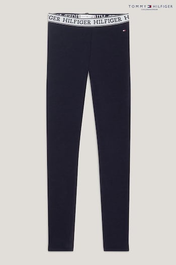 Tommy Caract Hilfiger Blue Monotype Tape Leggings (Q97554) | £33 - £40