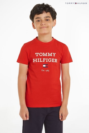 Tommy Hilfiger Red Logo T-Shirt (Q97569) | £20 - £25