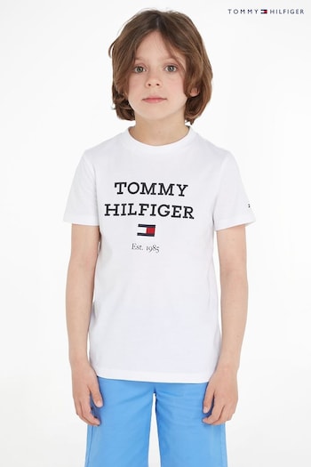 Tommy con Hilfiger White Logo T-Shirt (Q97588) | £20 - £25
