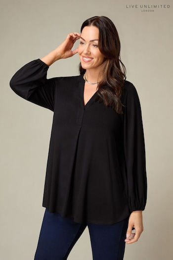 Live Unlimited Curve - Petite Black Jersey Relaxed Tunic (Q97622) | £59