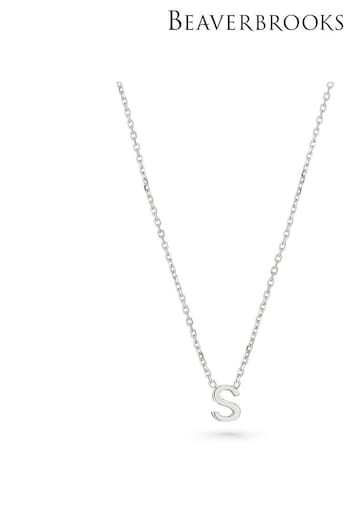 Beaverbrooks Silver Tone Sterling Initial S Necklace (Q97660) | £30