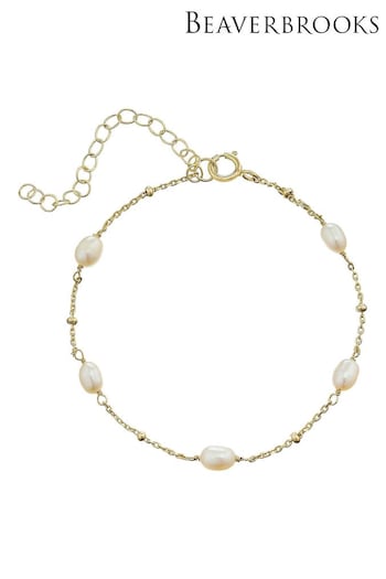 Beaverbrooks Gold Plated Freshwater Cultured Pearl Bracelet (Q97693) | £40