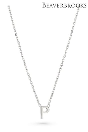 Beaverbrooks Silver Tone Sterling Initial P Necklace (Q97697) | £30