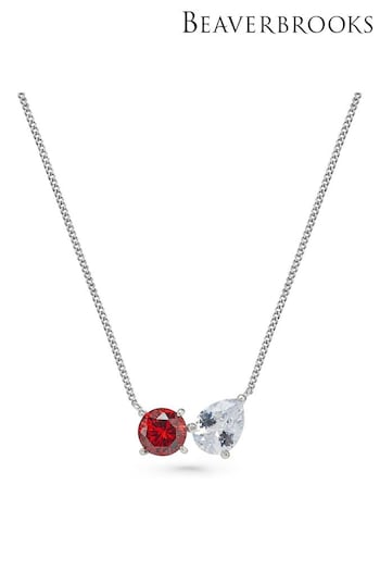 Beaverbrooks Sterling Silver Cubic Zirconia Necklace (Q97705) | £45