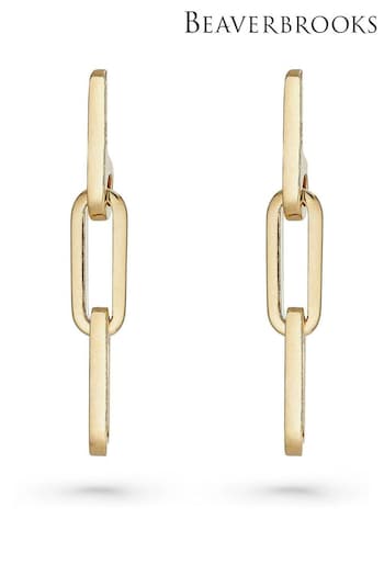 Beaverbrooks Gold Plated Paperchain Drop Earrings (Q97716) | £50
