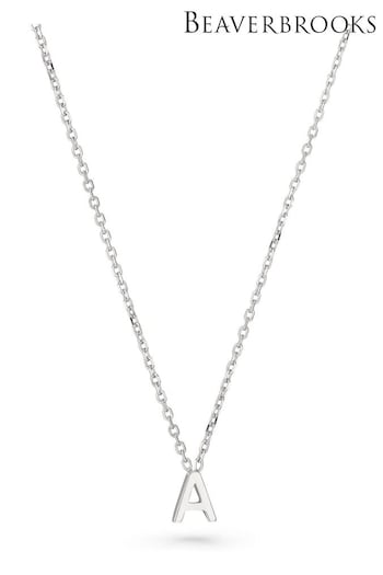 Beaverbrooks Silver Tone Sterling Initial A Necklace (Q97718) | £30