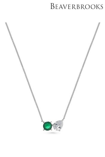 Beaverbrooks Sterling Silver Cubic Zirconia Necklace (Q97735) | £45