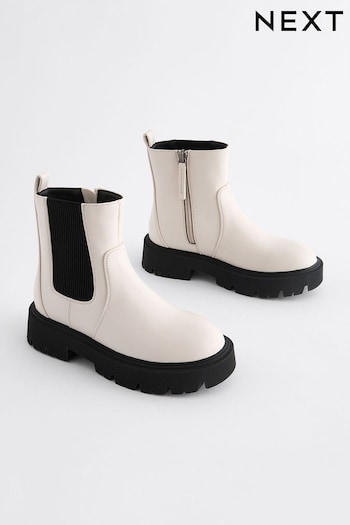 White Standard Fit (F) Chunky Chelsea Boots (Q97860) | £32 - £39