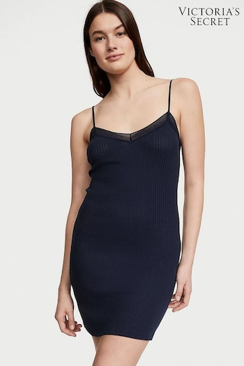 Victoria's Secret Noir Navy Blue Lace Slip Dress (Q97961) | £35