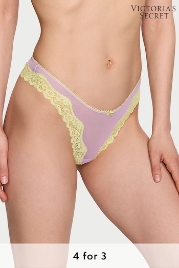 Victoria's Secret Unicorn Purple Mesh Thong Knickers (Q97966) | £10