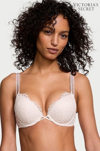 Victoria's Secret Coconut White Add 2 Cups Push Up Double Shine Strap Add 2 Cups Push Up Bombshell Bra (Q97969) | £59