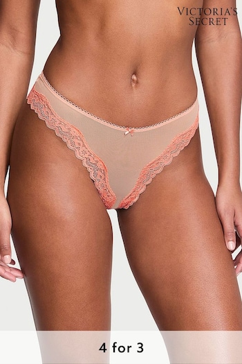 Victoria's Secret Evening Blush Nude Mesh Thong Knickers (Q97977) | £10