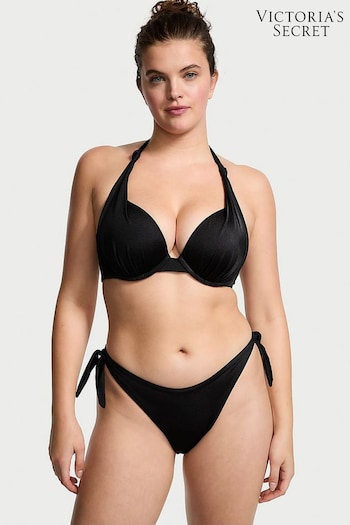 Victoria's Secret Nero Black Tie Side High Leg Swim Bikini Bottom (Q98036) | £25