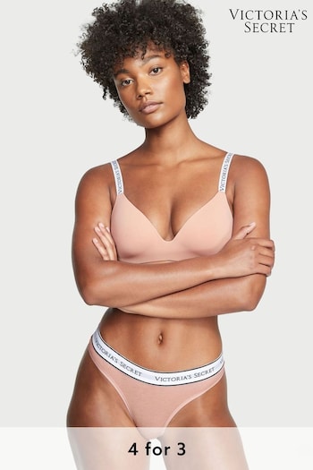 Victoria's Secret Misty Rose Pink Thong Logo Knickers (Q98066) | £9