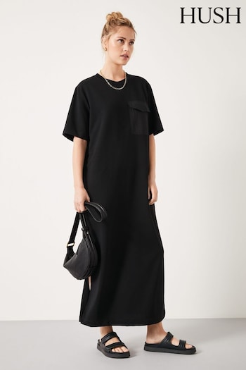 Hush Black Steph Midi T-shirt Dress (Q98241) | £75