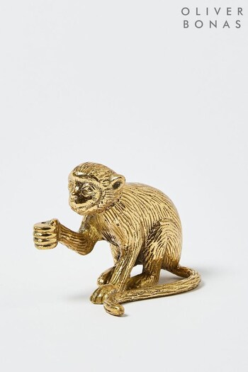 Oliver Bonas Gold Monkey Incense Holder (Q98247) | £15