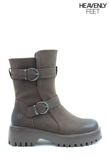 Heavenly Feet Tatianna Mid Calf Brown Boots (Q98275) | £68