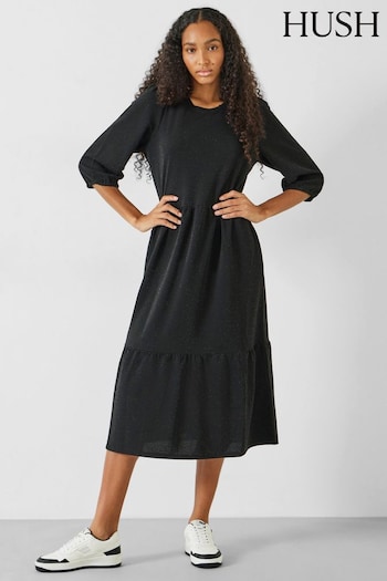 Hush Black Athena Sparkle Jersey Dress (Q98297) | £79