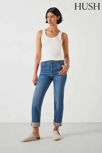 Hush Vintage Wash Blue Agnes Straight Wavy Jeans (Q98310) | £79