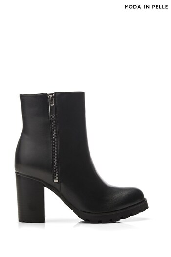 Moda in Pelle Nelsie Black Platform Cleated Sole Ankle Boots (Q98323) | £139