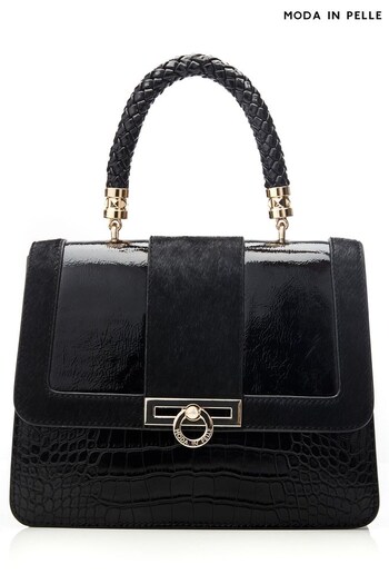 Moda in Pelle Lilliput Black Bamboo Handle Shoulder Bag (Q98350) | £89