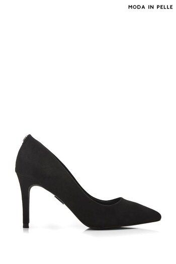 Moda in Pelle Black Cassadee Stiletto Heel Pointed Court Shoes (Q98358) | £99