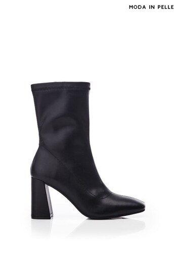 Moda in Pelle Myler Square Toe High Ankle Sock Black Boots (Q98383) | £139