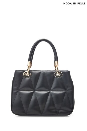 Moda in Pelle Mal Black Small Quilted Tote Bag (Q98428) | £89