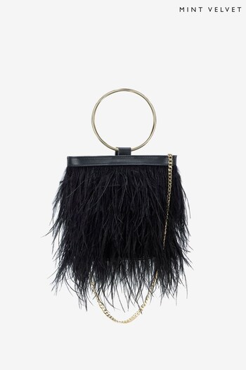 Mint Velvet Black Feather Bag (Q98449) | £109