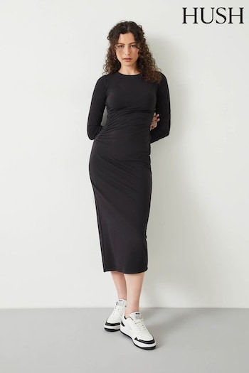 Hush Black Long Sleeve Midi Judy Dress (Q98468) | £89