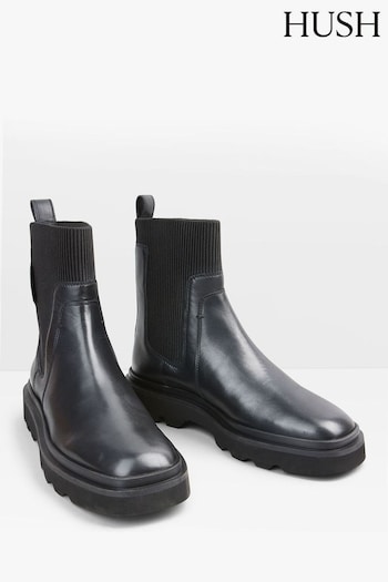 Hush Black Pacey Chunky Chelsea Boots (Q98496) | £189