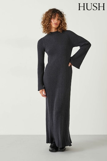 Hush Grey Karo Ribbed Knitted Dress (Q98501) | £110