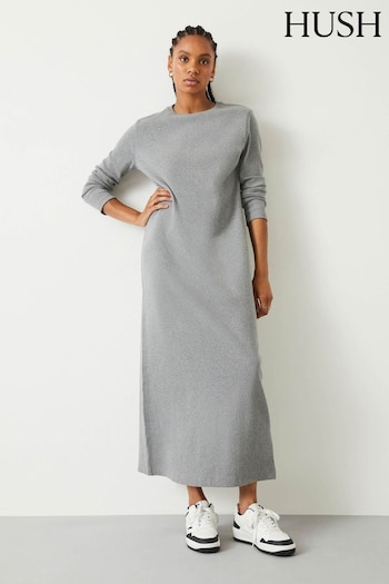 Hush Grey Mel Ribbed Maxi Jersey Dress (Q98504) | £85