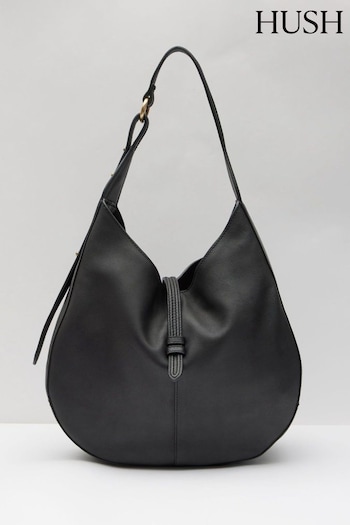 Hush Black Isla Leather Scoop Tote Bag (Q98505) | £159