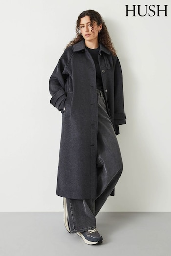 Hush Grey Marlowe Relaxed Raglan Coat (Q98523) | £239