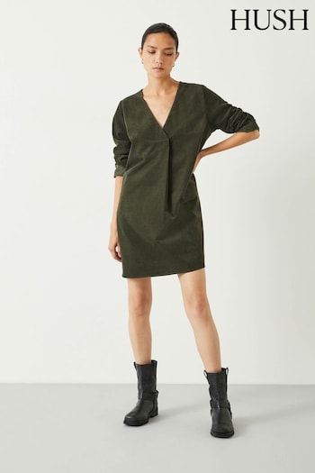 Hush Green Emory Mini Cord Dress (Q98525) | £89