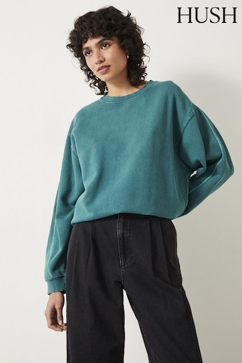 Hush Green Contrast Stitch Sweatshirt (Q98563) | £69